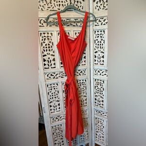 Everlane Dress xl wrap around orange dress